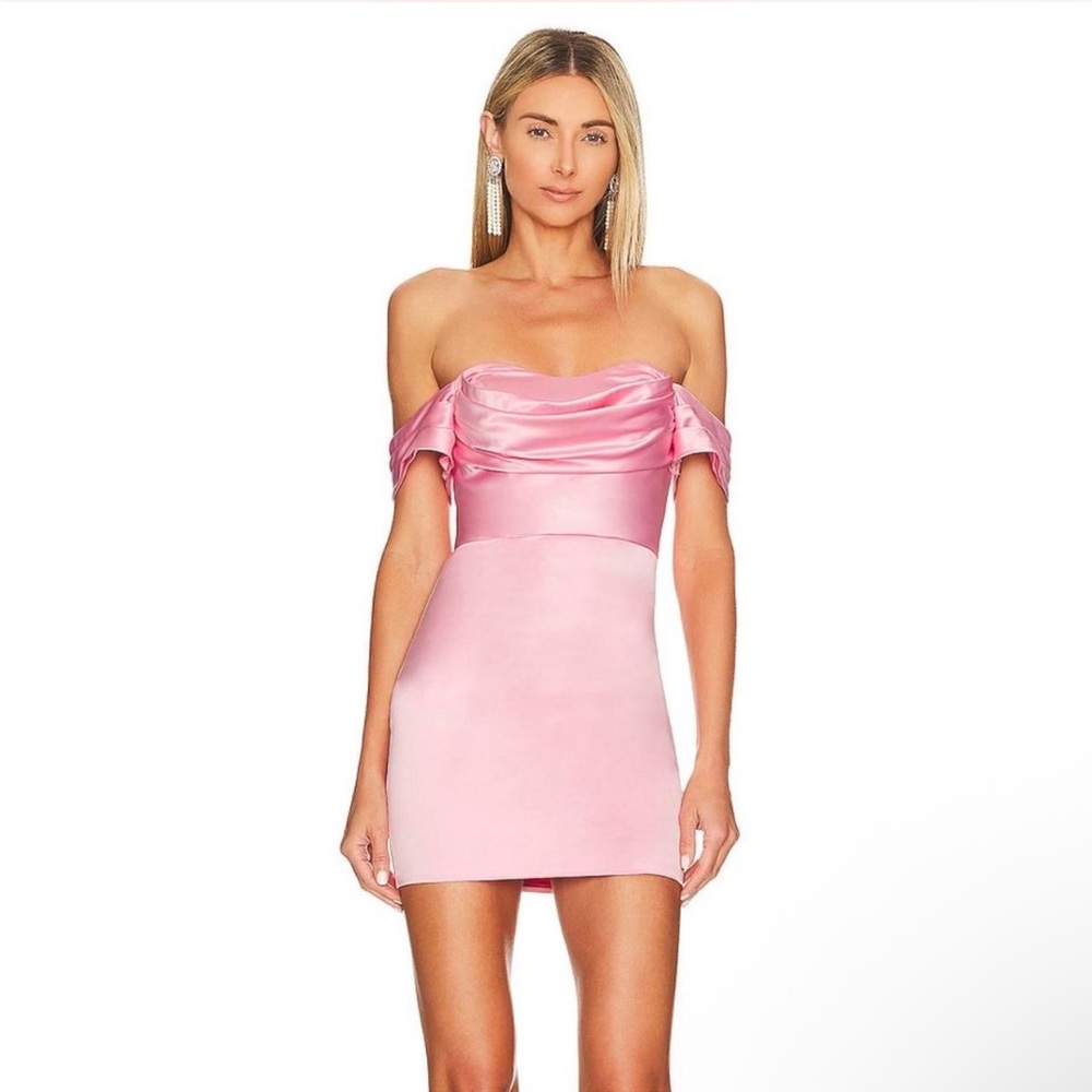 Revolve More To Come pink formal dress 
Bella off the shoulder dress